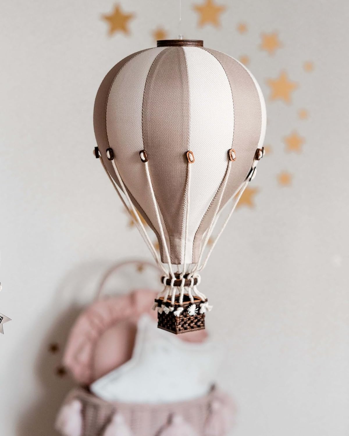 Decorative Hot Air Balloon Baby Shower Centerpieces - Nursery and Toddler Room Bedroom Decor - Home Decorations - Gold/Beige