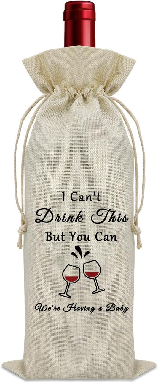 Pregnancy Announcement Gifts for Husband Wine Bag New Dad Gifts from Wife Baby Reveal Gifts for Husband Wine Bottle Decoration Bag Dad to Be Father's Day Gift Wine Accessories Gifts for Wine Lovers