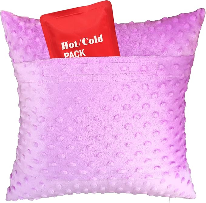 Heart Surgery Recovery Pillow for After Heart Surgery Open Heart Surgery Gifts Triple Bypass Heart Transplant Cough Pillow with Pocket for Cooling Pack, Minky Dot Lavender