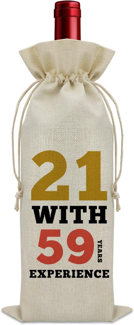 Sazuwu Happy 80th Birthday Gifts for Her Him Wine Bag 80 Years Old Birthday Gifts for Men Women Inspirational Birthday Quotes Wine Accessories Gifts for Wine Lovers Born in 1944 Gifts for Turning 80