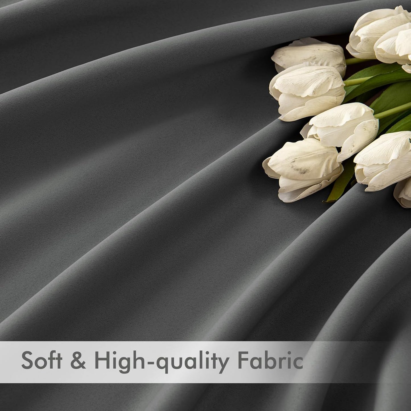 MIULEE Back Tab Grey Blackout Curtains 120 Inch Long 2 Panels Set for Living Room Bedroom Privacy, Rod Pocket/Pinch Pleated Extra Long Thermal Insulated Room Darkening Light Blocking Curtains/Drapes