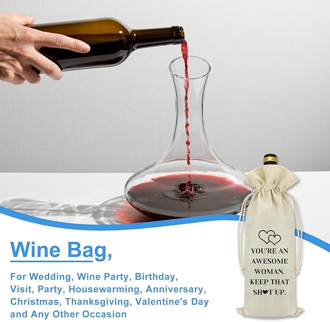 Inspirational Gifts for Her Wine Bag Encouragement Gifts for Women Birthday Graduation Christmas Mother's Day Gift for Friend Bestie Sister Daughter Mom Wife Motivational Gifts Wine Bottle Bag