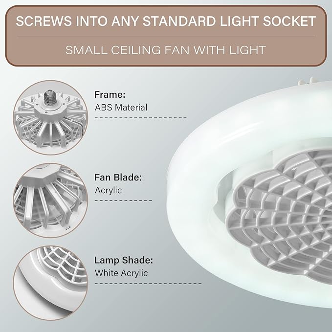 HMcf021 10Inch Enclosed Ceiling Fan with Light