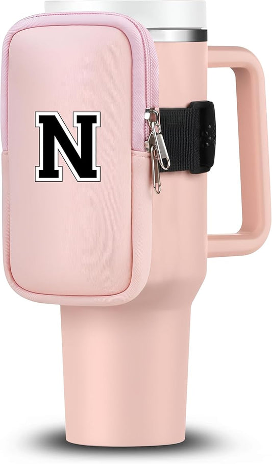 Mini Water Bottle Pouch for Stanley-Tumbler pouch with Zipper Pocket, Stanley pouch, Insulated Mug pouch, Tumbler carry holder pouch, Travel mug pouch | Waterproof