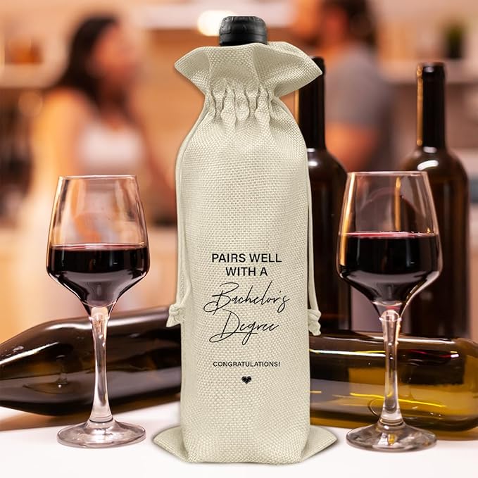Graduation Wine Bag Bachelor's Degree Wine Gift Bag Bachelor Degree Graduation Gifts for Him Her University Graduates College Grad