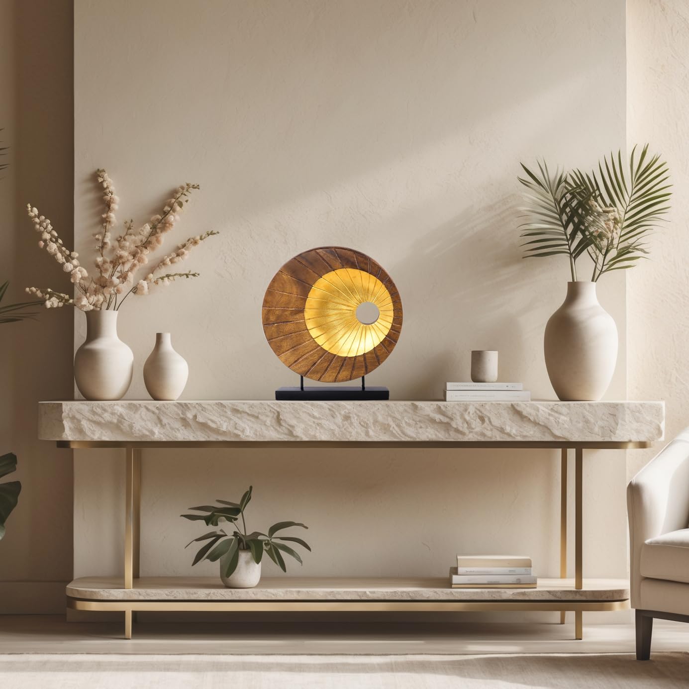 Decozen Handcrafted Solid Wood Sculpture Ideal for Home, Mantel, Fireplace, and Foyer Decor - Perfect Valentines Day Gifts