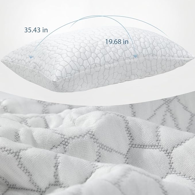 High Cooling Pillow for Hot Sleepers Bed Pillow for Side Sleepers Memory Foam Neck Pillow King Size Pillows with 2 Extra Fill