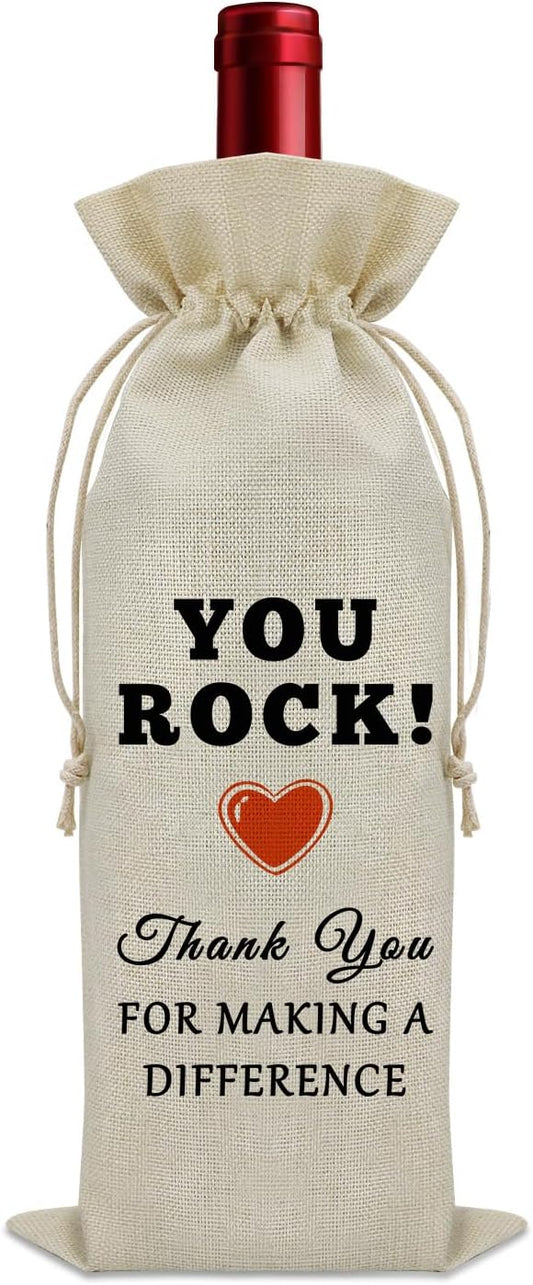 Sazuwu Thank You Gift for Women Men Wine Bag Appreciation Gifts for Teacher Boss Coworker Leaving Gifts Wine Bottle Storage Bag Work Gifts for Employees Wine Accessories Gifts for Wine Lovers