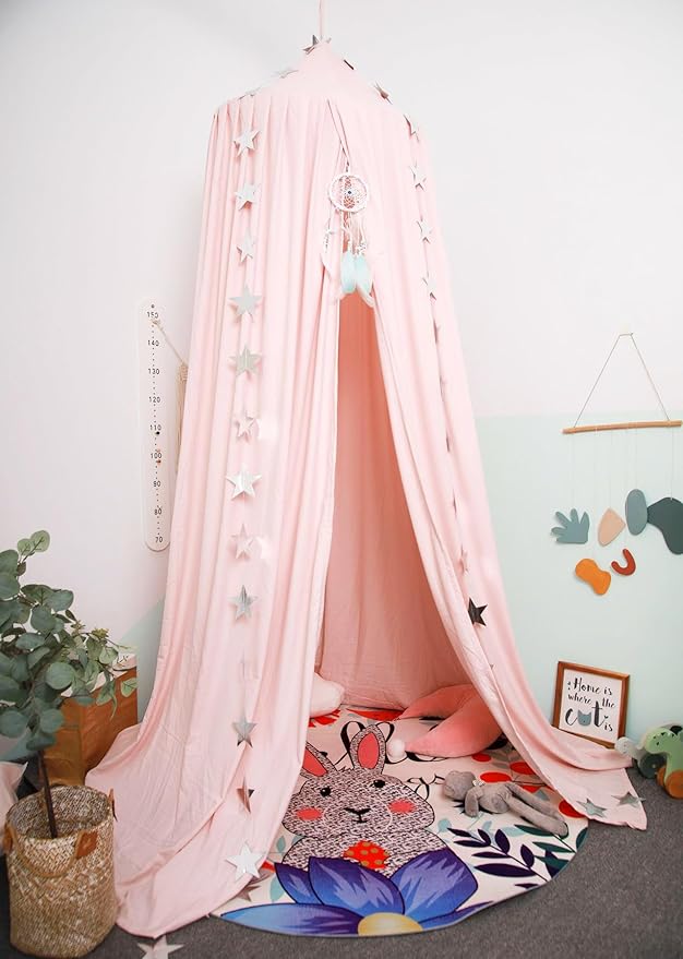 Upgrade Version of Canopy for Kids Bed, Extra Large Canopy for Girls Room Decoration Princess Castle Play Tent Hanging House, Dreamy Canopy for Children Room Reading Nook Canopies