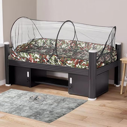 Akiky Mosquito Net Pop Up Bed Net Tent with Camouflage Bottom Portable&Foldable Bed Canopy for Bunk Bed Twin Sleeping Tent for Indoor Outdoor
