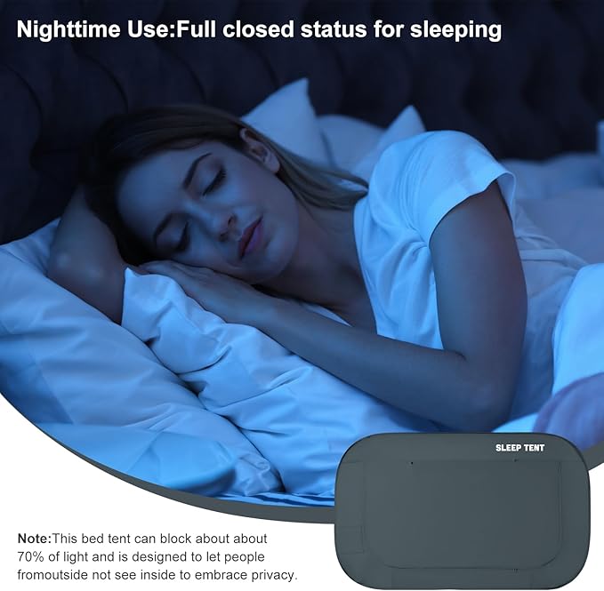 BORNA Bed Canopy Bed Tent Dream Tents Autism Shelter Cabin Indoor Sleeping Tents Privacy Warm Breathable Pop Up Twin Size Double Door with Mosquito Mesh Window for Kids and Adult (Navy Blue)