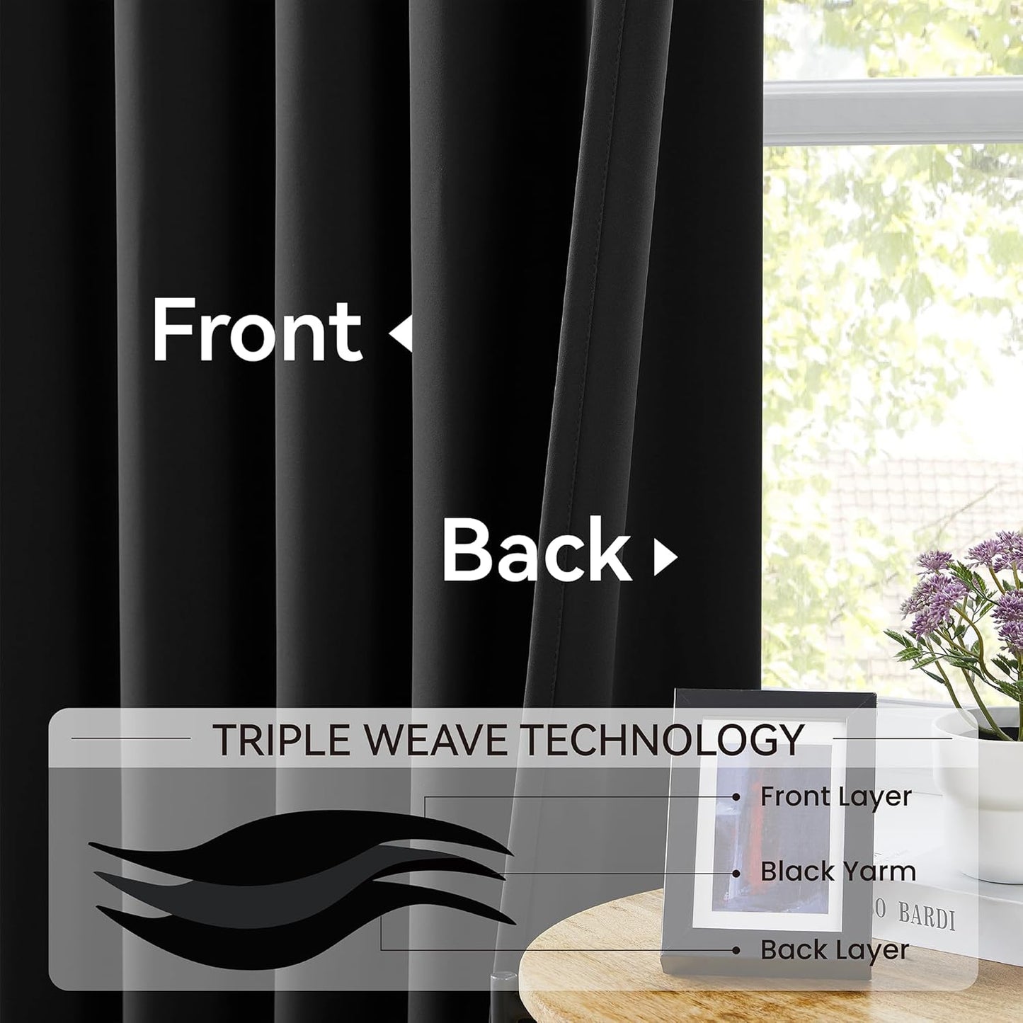 KangBang Black Pinch Pleat Blackout Curtains 120 Inches Long for Living Room 2 Panels, Thermal Insulated Energy Saving Long Window Drapes for Patio Sliding Glass Door(Black,40x120 Inch,10FT)