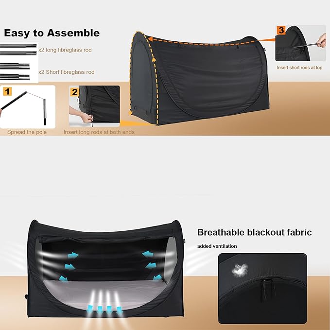 Privacy Pop up Eclipse Bed Tent Bed Drapes (Pink, Full)