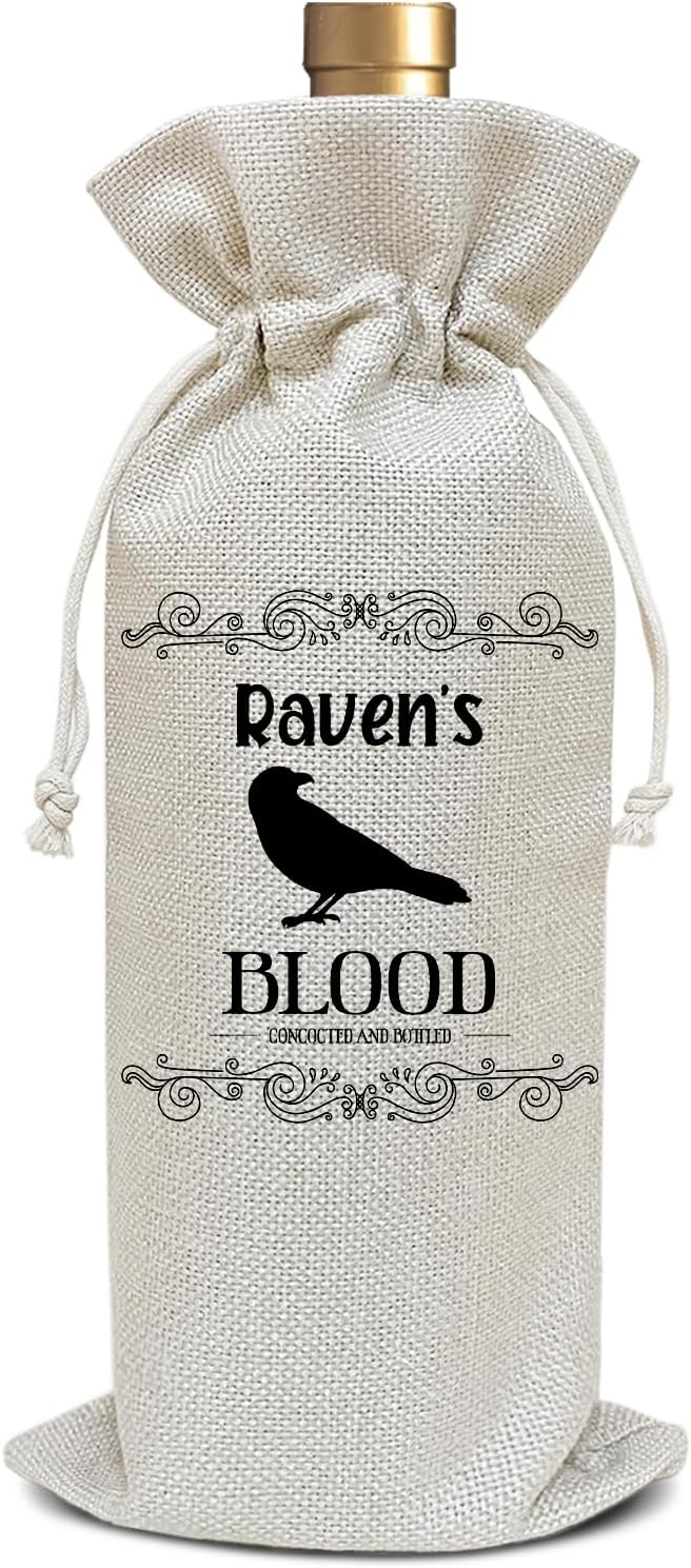 Halloween Wine Bag, Birthday Gifts for Women Men Son Dad Sister Mom, Witch Magic Thanksgiving Christmas Holiday Party Favor Funny Raven's Blood Wine Bag Decoration Supplies /42