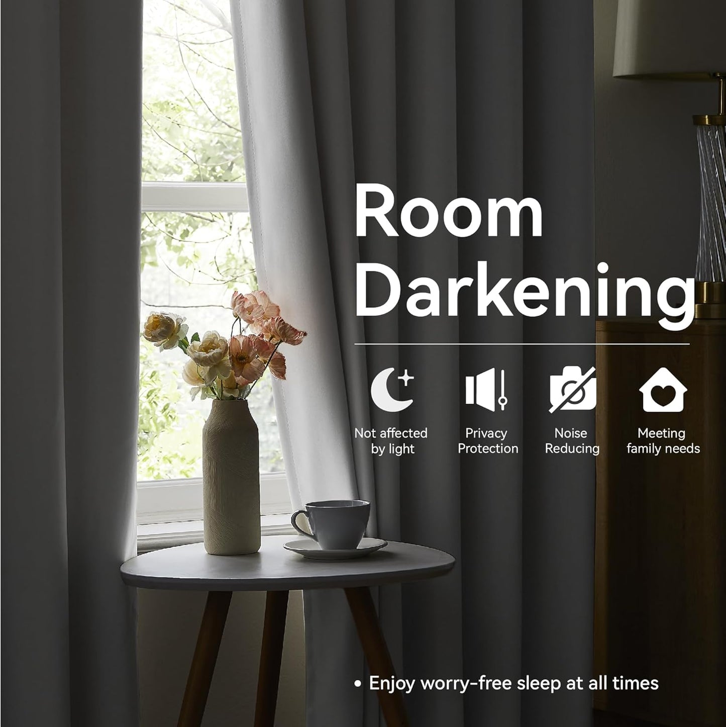 KangBang Pure White 90 Inch Bedroom Curtains-Pinch Pleated Room Darkening Neutral Drapes for Flat/Apartment with Hooks Track System, Solid Memory Shape Curtains & Drapes(40”Wx90”L,2 Panels)