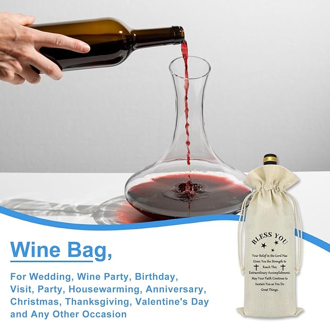 Graduation Gifts for Him Her Wine Bag Inspirational Gifts for Graduate Nephew Niece Brother Sister Son Daughter Religious Graduation Gifts Class of 2024 Graduation Gifts for Women Men Wine Bottle Bags