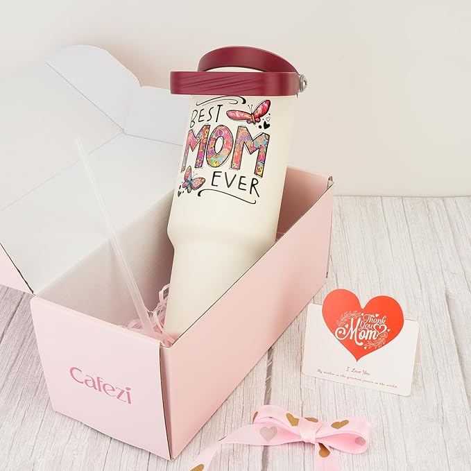 Gifts for Mom, Mothers Day Gifts for Mom from Daughter or Son - Birthday Gifts, Christmas Gifts, Mom Gifts for Mothers Day - 40 oz Tumbler with Lid and Straw (Swans)