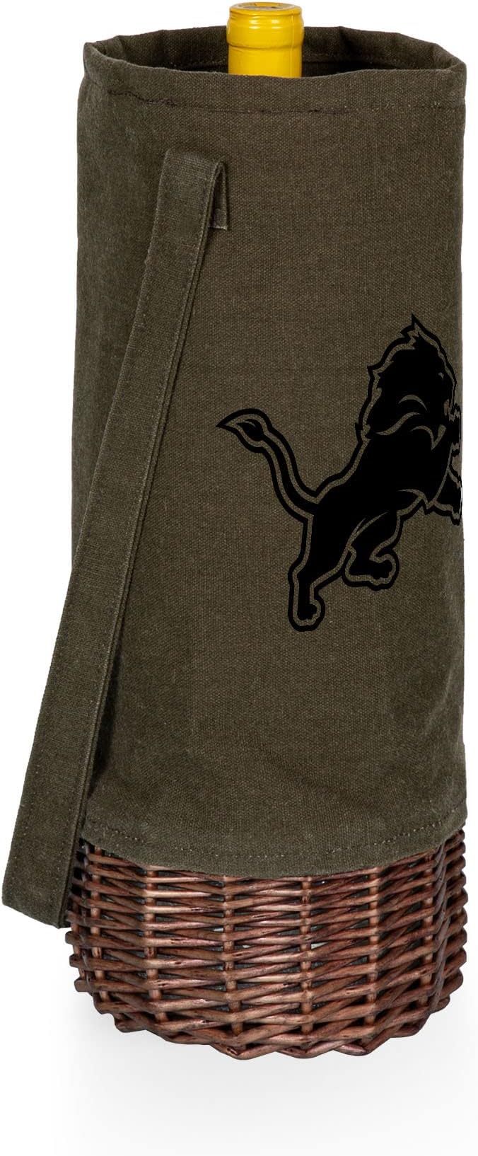 PICNIC TIME NFL Unisex-Adult NFL Malbec Insulated Canvas and Willow Wine Bottle Basket