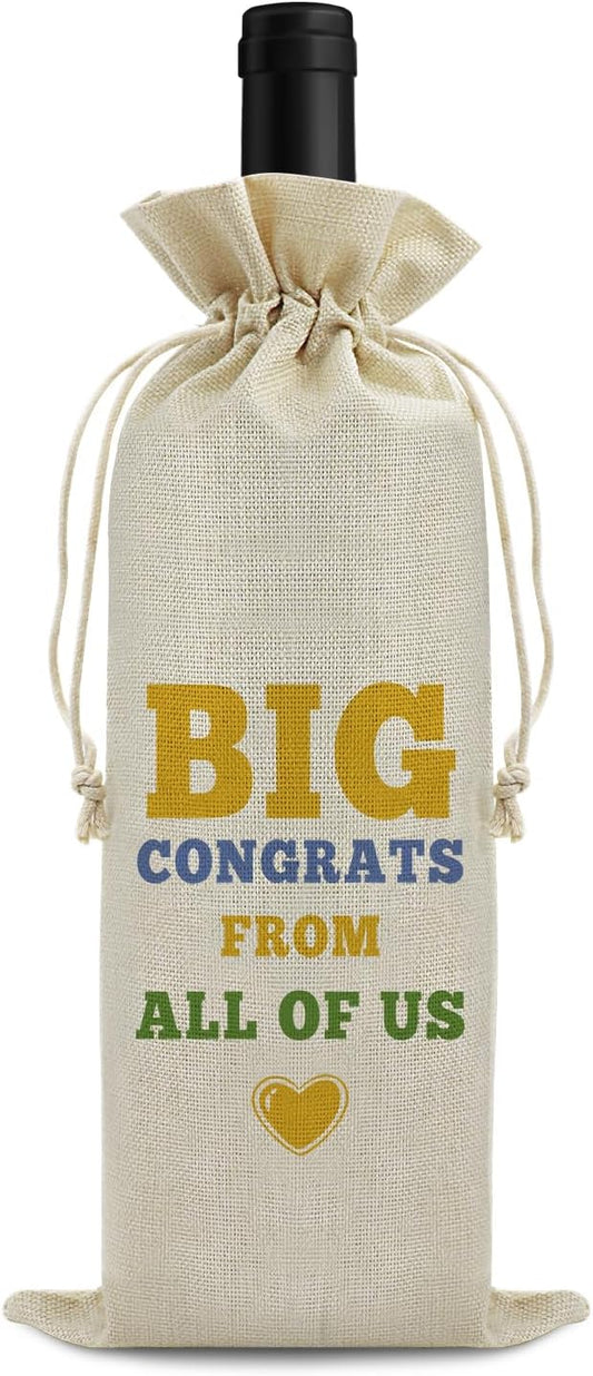 Sfodiary New Baby Gift Wine Bag Birthday Gift for Her Him Wine Gift Bags Promotion Gift for Coworker Wedding Gift Housewarming Gift for Friends Christmas Gift Drawstring Burlap Wine Wrap Bag