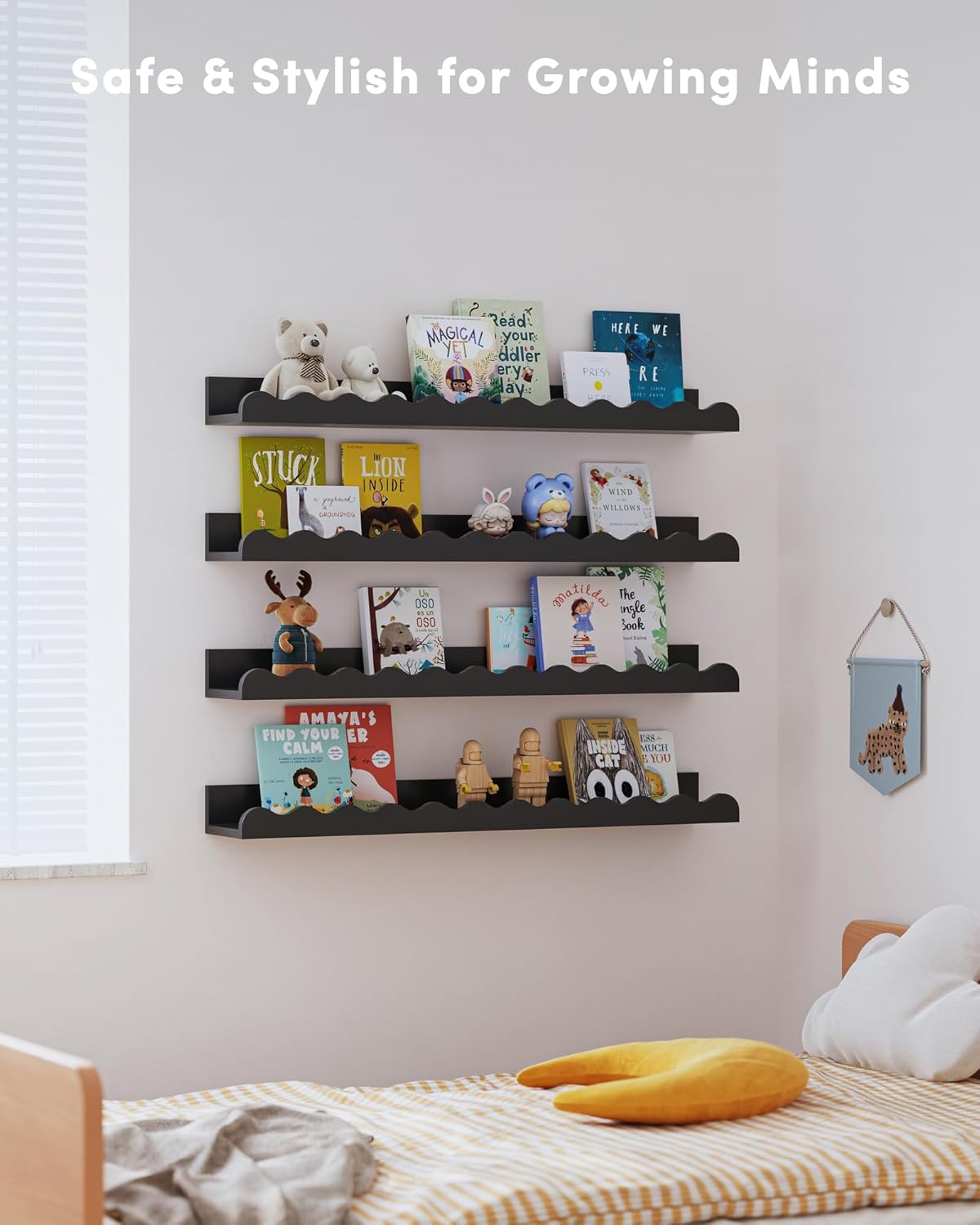 Nusery Shelves (23 Inches, Black)