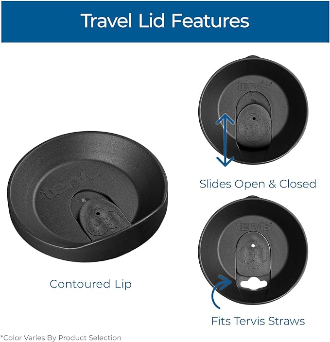 Tervis Travel Lid Made in USA Double Walled Insulated Tumbler Travel Cup Keeps Drinks Cold & Hot, Fits 10oz Tumblers, Blue