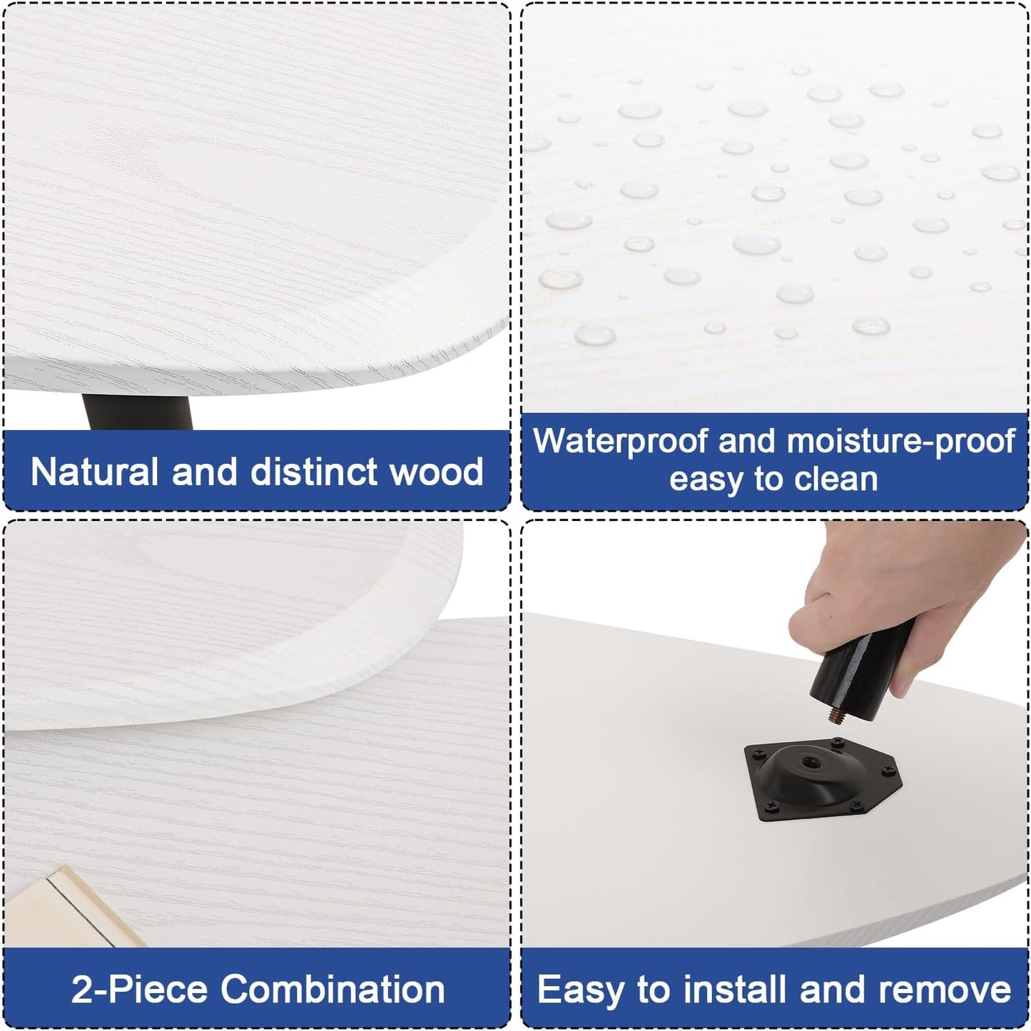 Nesting Triangle Coffee Table End Tables Set of 2 for Living Room Bedroom, Industrial Small Stacking Side Tables for Couch, White