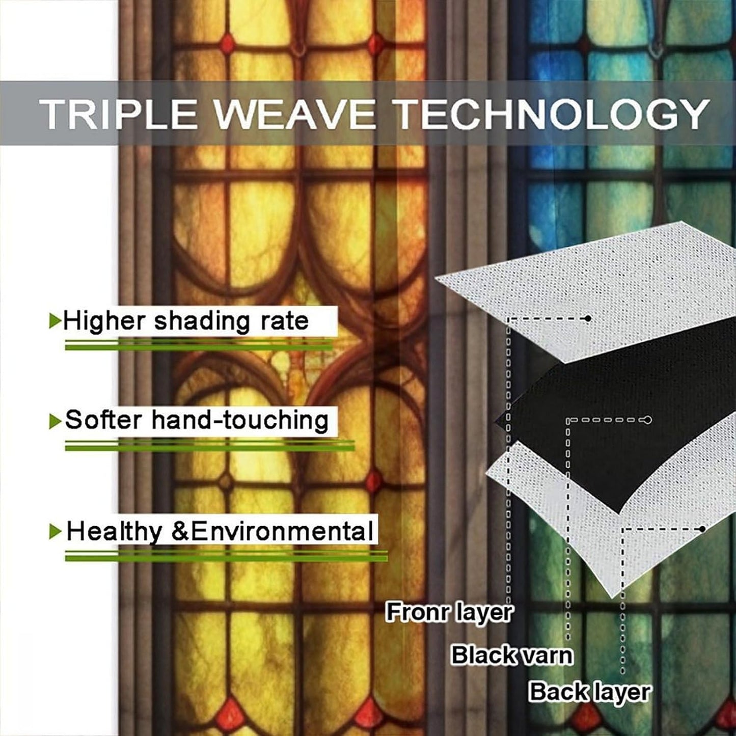 Stained Glass Curtains,Mid Century Vintage Style Abstract Art Home Decor Drapes for Bedroom Living Room Kitchen Window Treatment 2 Panels Set Total Size 63" W X 63" L Inch