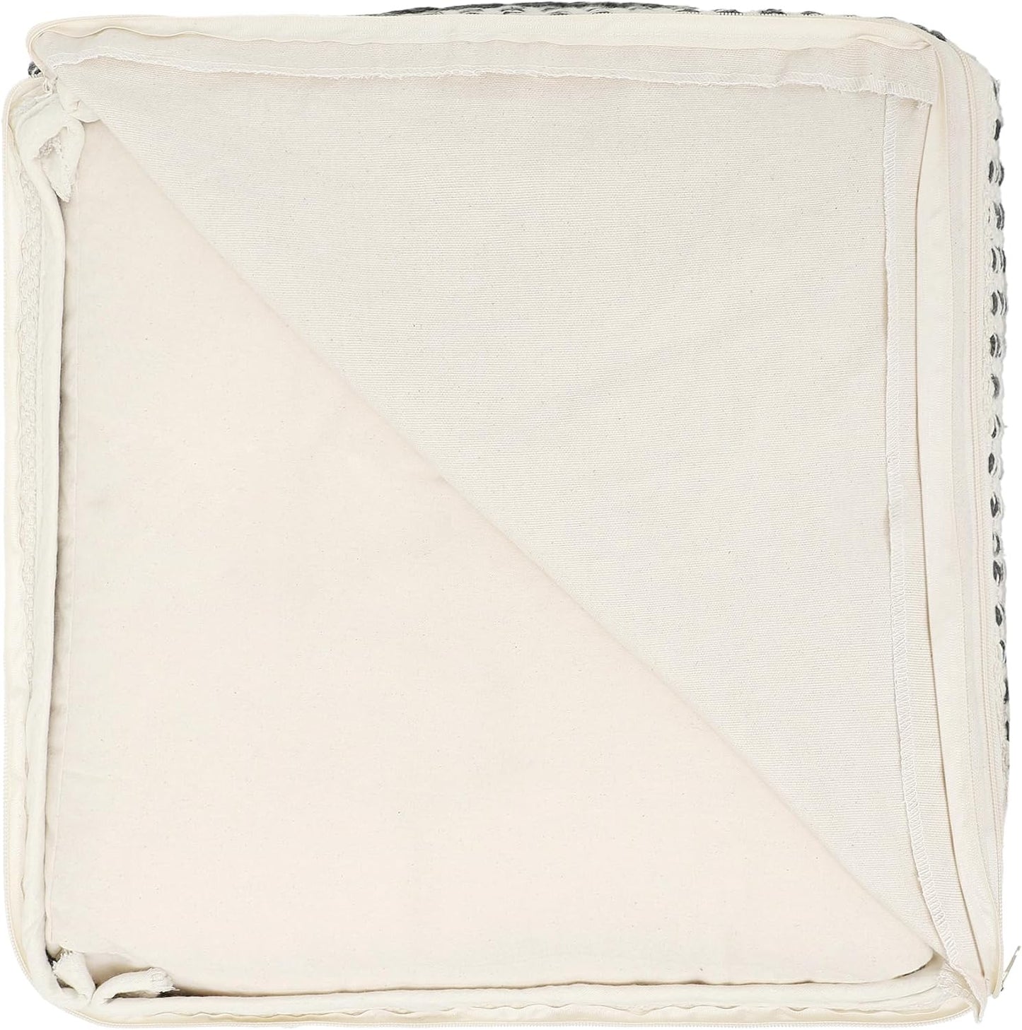 REDEARTH · Tufted Pouf Ottoman with Filler Textured Storage Cube Bean Bag Pouffe Footrest for Living Room, Bedroom, Nursery, Kidsroom; 100% Cotton (17.5"X17.5"X17.5", Solitaire Lozenge Kiwi)