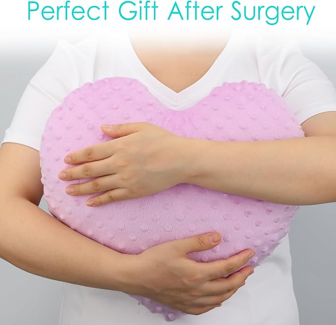 Heart Surgery Pillow for Open Heart Surgery After Bypass Coughing with Pocket Comfort Cushion Recovery Gifts Women Men Patients Minky Dot Lavender