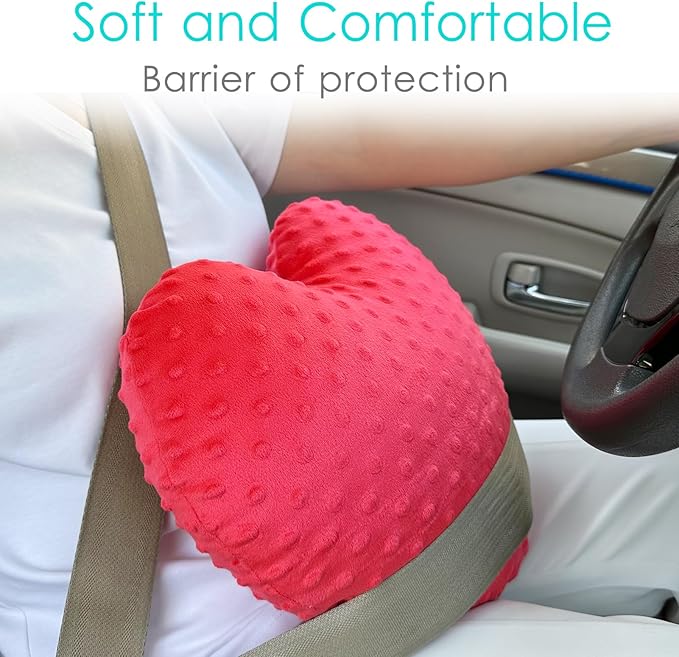 Heart Surgery Pillow for Open Heart Surgery After Bypass Coughing with Pocket Comfort Cushion Recovery Gifts Women Men Patients Minky Dot Red