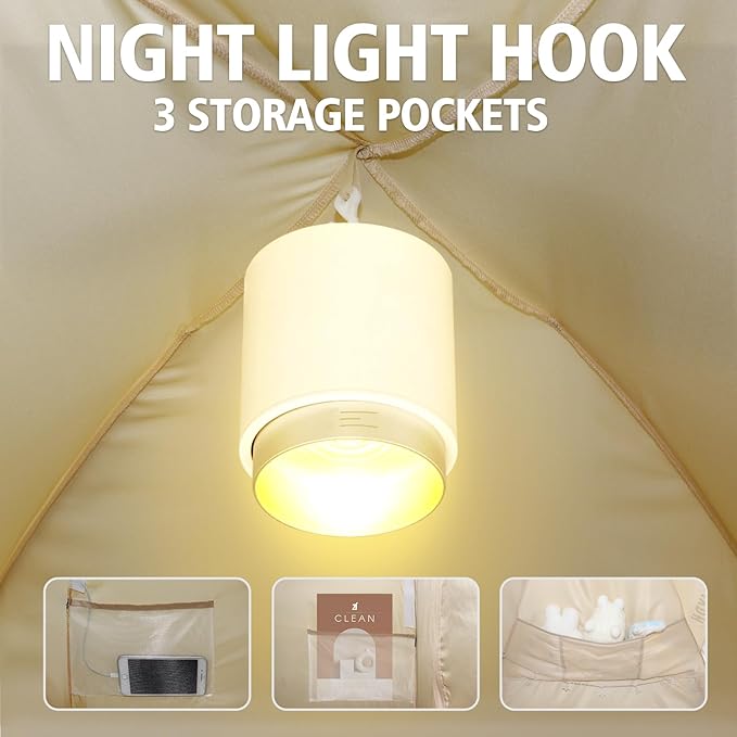 Bed Tent Bed Canopy Queen Size for Adult and Kids - Portable Sleeping Tents Indoor Dream Tents 70% Blackout with String Light 3 Doors Breathable Privacy Space Tents