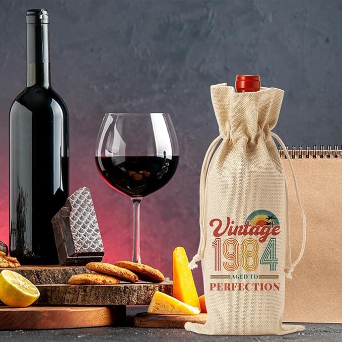 PKW 40th Birthday Decorations for Women Her, 40th Birthday Wine Bag, Funny 40th Birthday Gifts for Women Wine Bag, Wine Bag 40th Birthday Gifts, 40 Year Old Birthday Gift Anniversary Favors