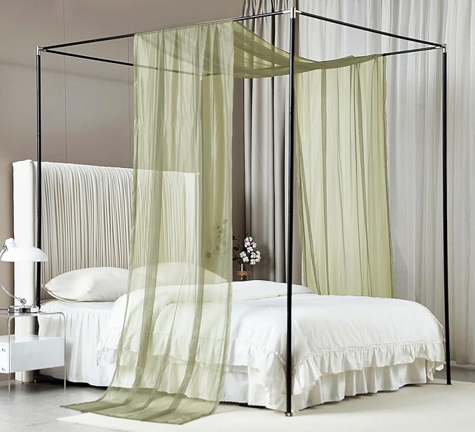 Akiky Canopy Bed Curtains Twin Sheer Sage Green Bed Canopy Scarf Bed Canopy,Kids Bed Scarf-Curtains for Room Décor or Wedding Party Décor(2 Bed Canopy)