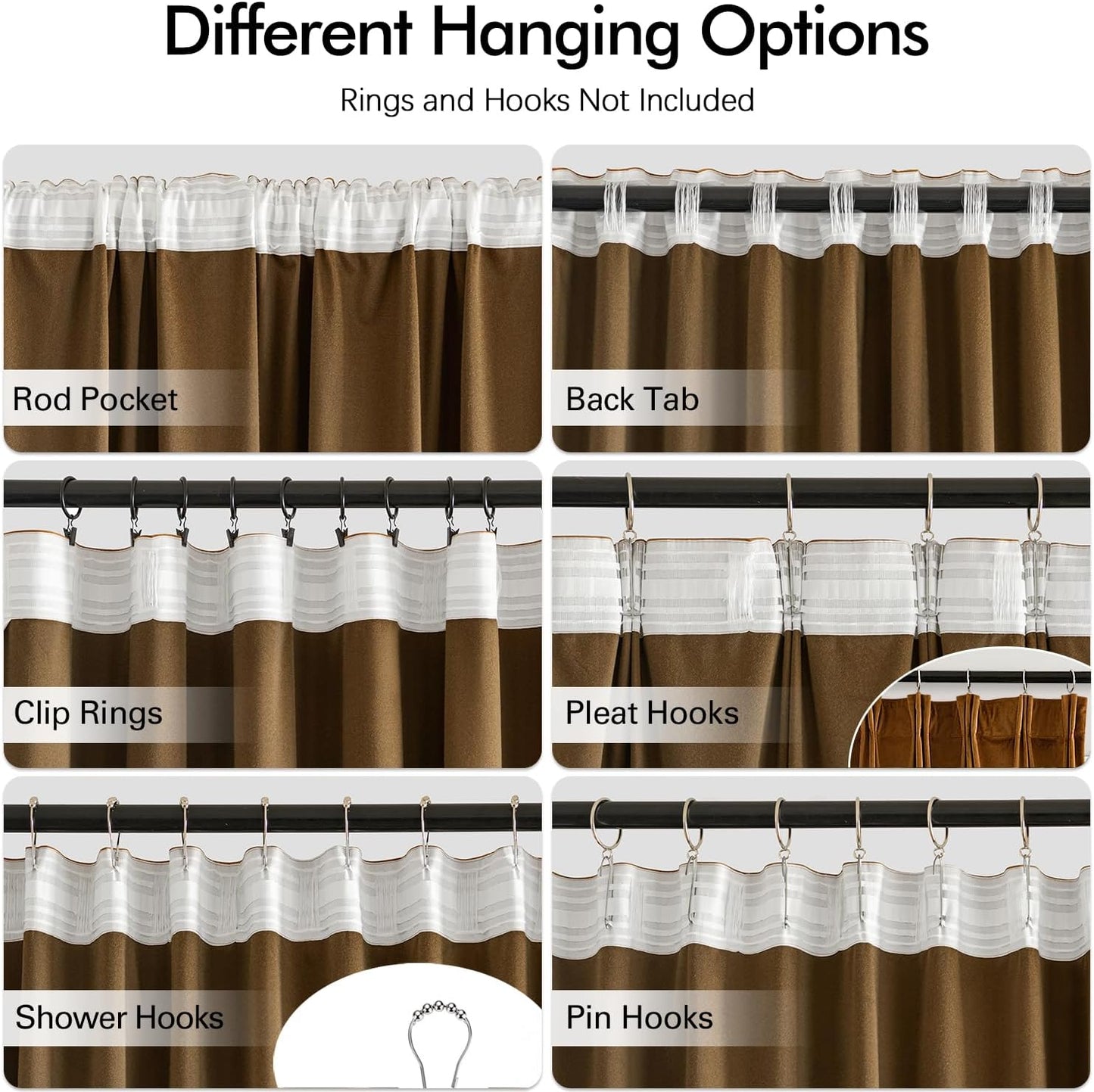 MIULEE Gold Brown Velvet Curtains 84 inches Long 2 Panels - Luxury Pinch Pleated Room Darkening Blackout Window Drapes for Bedroom Living Room Thermal Insulated Super Soft, Back Tab Rod Pocket