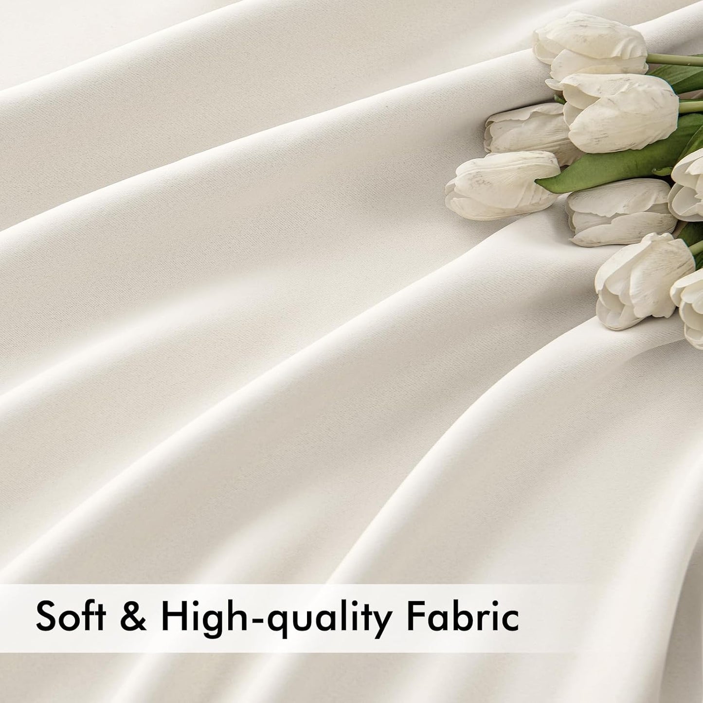 MIULEE Ivory Back Tab Blackout Curtains 120 Inch Long 2 Panels Set for Bedroom, Rod Pocket/Pinch Pleated Extra Long Thermal Insulated Living Room Darkening Light Blocking 10FT Drapes