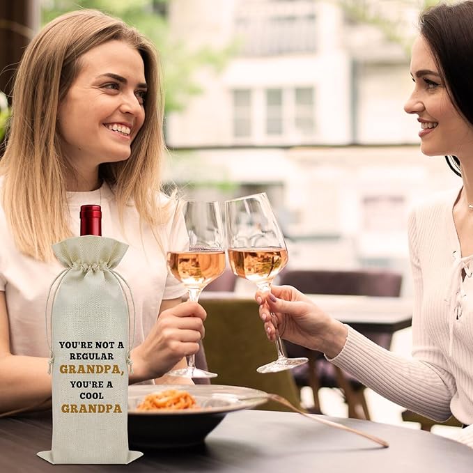 Grandpa Gifts from Grandson Wine Bag Grandpa Birthday Gifts Ideas New Grandpa Gifts Wine Bottle Decoration Bag Grandpa Fathers Day Gift from Grandkids Grandpa to Be Gifts Grandfather Memorial Gifts