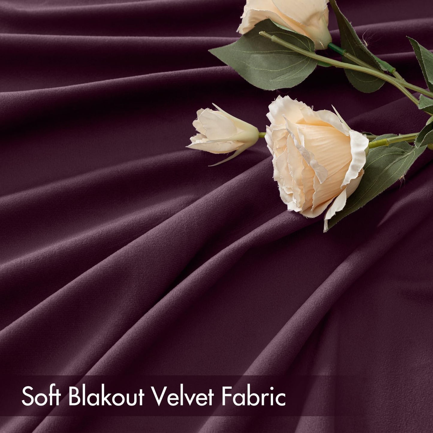 MIULEE Purple Orchid Velvet Curtains Thermal Insulated Blackout Curtain Drapes for Bedroom Living Room Darkening 96 Inches Long Curtains Panels Rod Pocket Set of 2