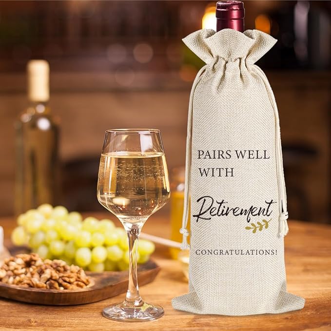 Retirement Gifts for Woman Men, Pairs Well With Retirement Wine Bag, Retirement Gifts Leaving Gifts for Colleagues BBF Boss Doctors Nurse Teachers Retirees, 1 Wine Bag with 1 Funny Retirement Card