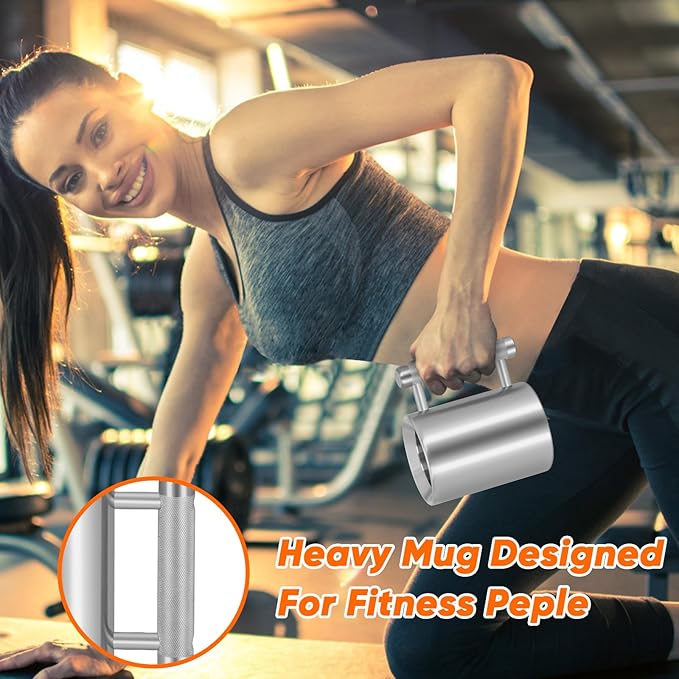 Heavy Mug 8KG/18LB 10.5OZ Stainless Steel Dumbbell Cup,Overweight Sports Water Cup Men and Women Home Gym,Gym Workout Coffee Enthusiast Gift