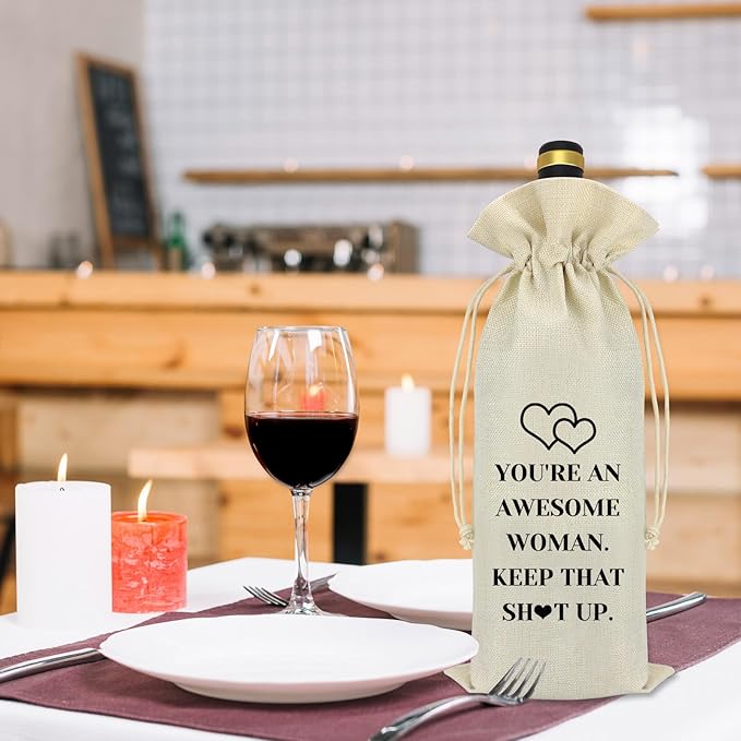 Inspirational Gifts for Her Wine Bag Encouragement Gifts for Women Birthday Graduation Christmas Mother's Day Gift for Friend Bestie Sister Daughter Mom Wife Motivational Gifts Wine Bottle Bag