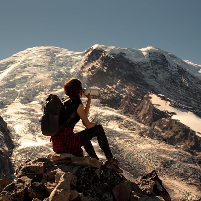 Healthy Human Stainless Steel Water Bottle | Double Walled Vacuum Insulated Water Thermos for Adults | Eco-Friendly Travel Bottles with Leak Proof Lid (Red Hot, 21 oz/ 621 ML)