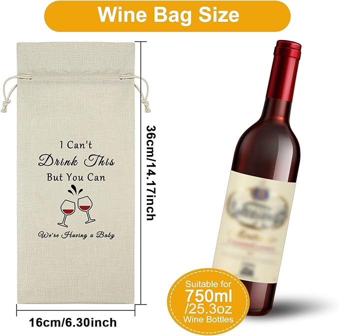 Pregnancy Announcement Gifts for Husband Wine Bag New Dad Gifts from Wife Baby Reveal Gifts for Husband Wine Bottle Decoration Bag Dad to Be Father's Day Gift Wine Accessories Gifts for Wine Lovers