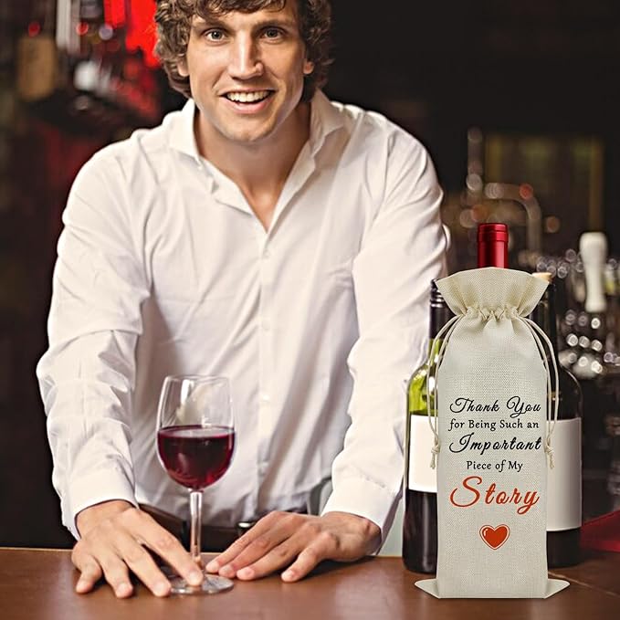 Sazuwu Thank You Gifts for Friends and Family Wine Bag Teachers Appreciation Gifts Ideas Wine Accessories Gifts for Wine Lovers Birthday Gifts for Him Her Daughter Son Mother's Day Christmas Gifts