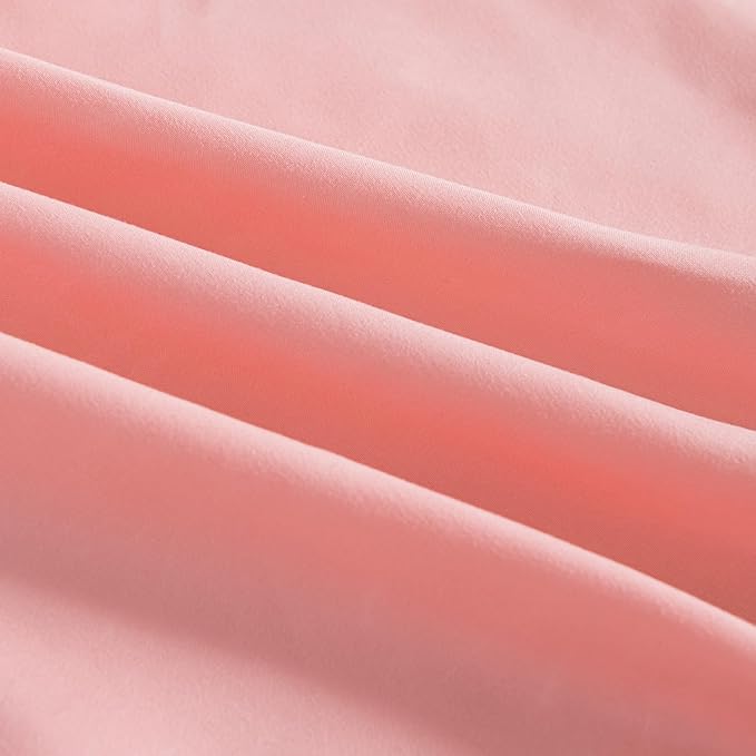 Bed Skirt Twin Size Ruffled Bed Skirt with Split Corners, 12 Inch Drop Dust Ruffle Bed Skirt with Platform, 12 Inch, Blush, Twin Size