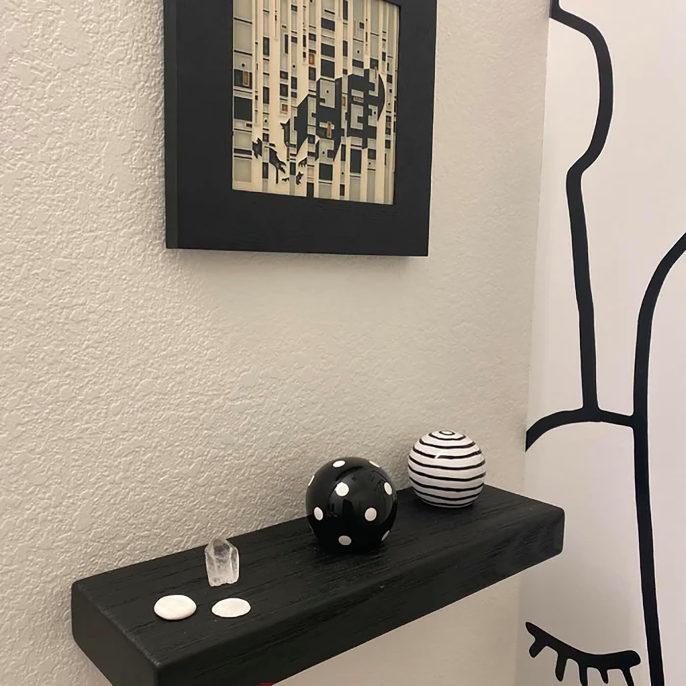 Joel's Antiques 30 Inch Wooden Floating Shelves for Wall - 30x12x2 in - Made of Natural Wood - Long Heavy Duty Rustic Wall Shelves for Bedroom - Perfect for Living Room, Kitchen - Black