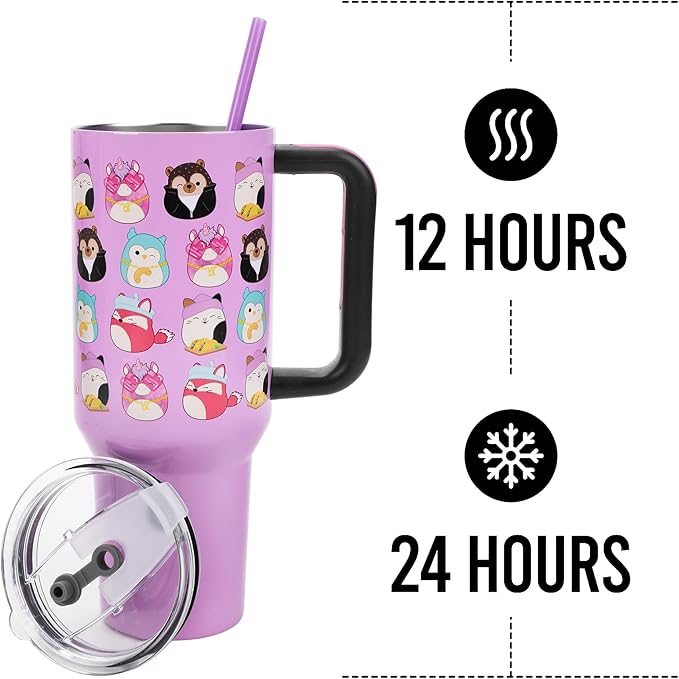 Bioworld Squishmallows Favorite Characters 40 Oz Stainless Steel Tumbler