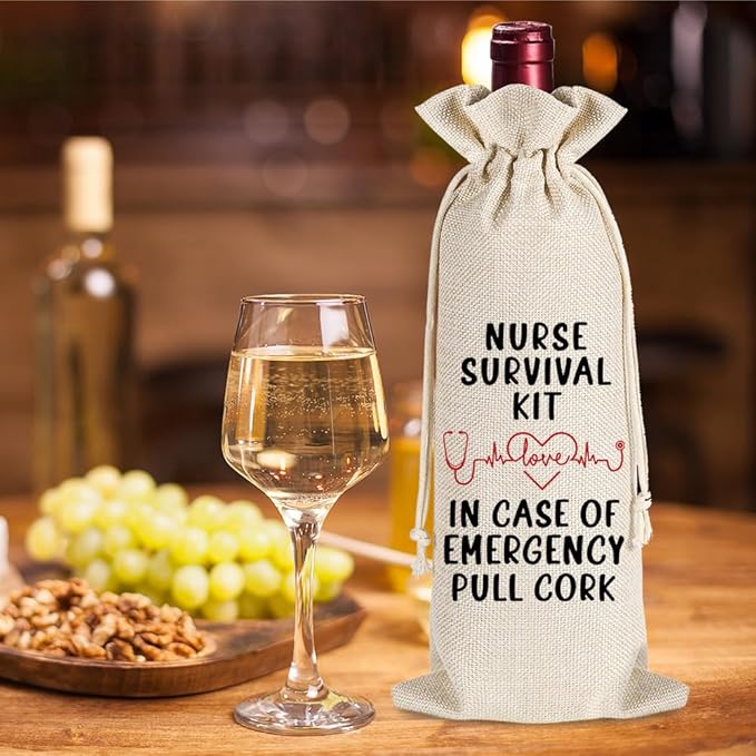 YAANUNULU Nurse Wine Bag Gifts for Women, Gifts for Nurses, Nurses Retirement Appreciation Birthday Graduation Gifts, Nurse Practitioner Gifts, Nursing Survival Kit-Nurse Gifts