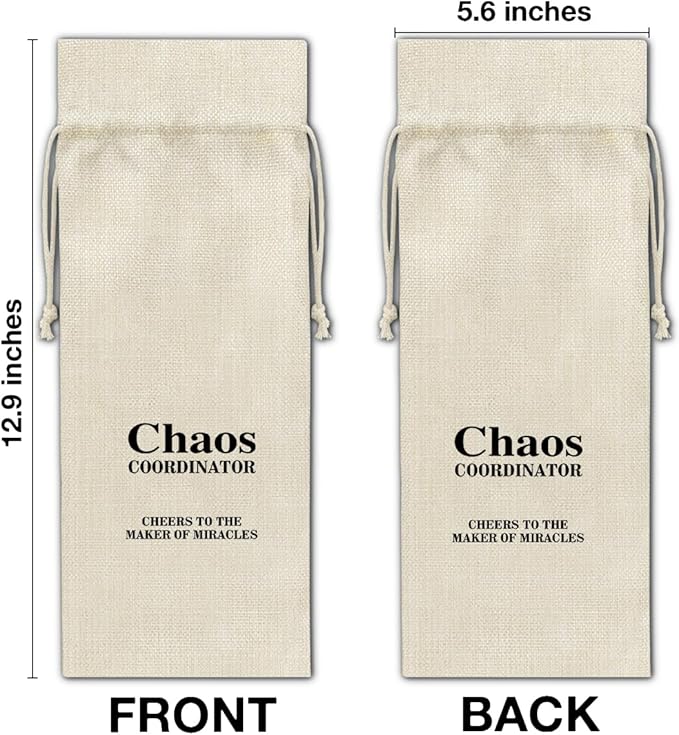 Chaos Coordinator Gifts Wine Bag Thank You Gifts for Coworker Boss Manager Teacher Nurse Doctor Chaos Coordinator Wine Gift Bag