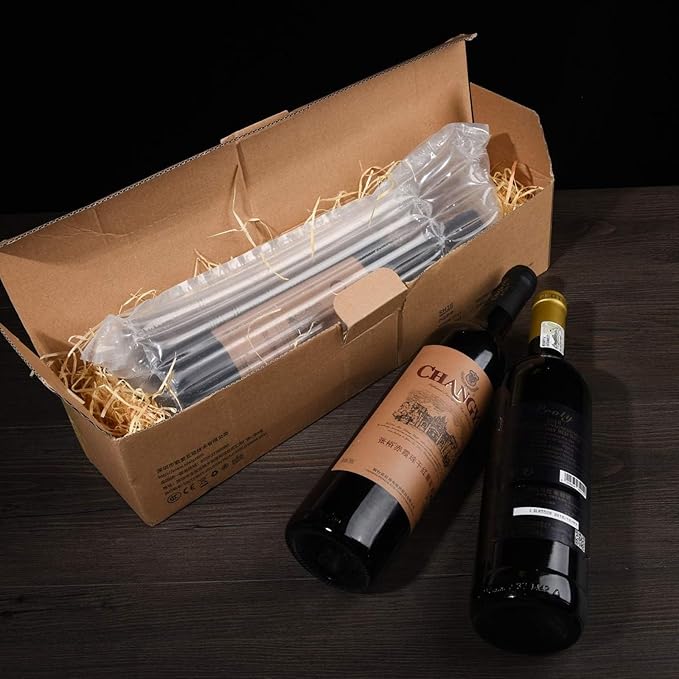 Wine Bottle Travel Protector Bags 20 Packs Wine Sleeve Protector Inflatable Bubble Cushion Wrap with Pump for Travel Safe Transportation
