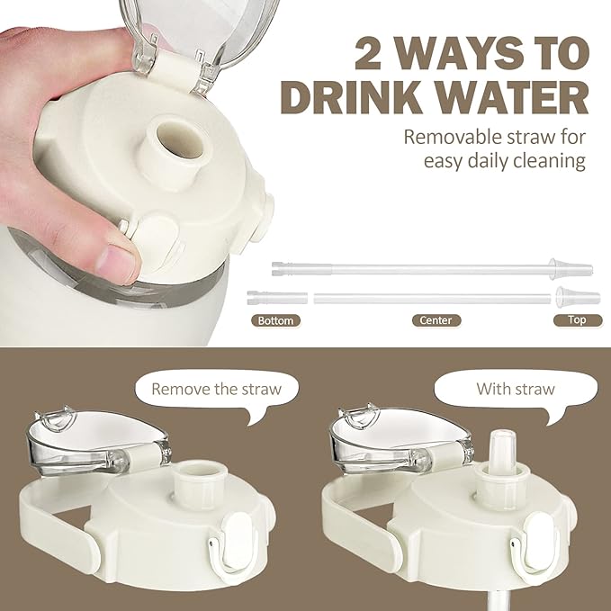 kytffu 56oz Glass Water Bottles with Straw, Motivational Glass Bottle with Silicone Sleeve and Time Marker, Leakproof Large Glass Water Jug for Gym Home Office,White